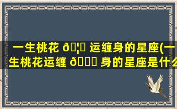 一生桃花 🦉 运缠身的星座(一生桃花运缠 🕊 身的星座是什么)